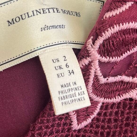 Anthropologie Lace Column Sheath Dress Red Burgundy - Picture 8 of 9